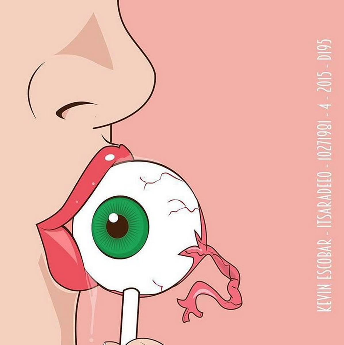 Itsaradeeo Eyeball Lollipop Art Print - Surreal Candy-Inspired Wall Decor for Bedroom, Living Room & Office - Unique Gift for Art Lovers