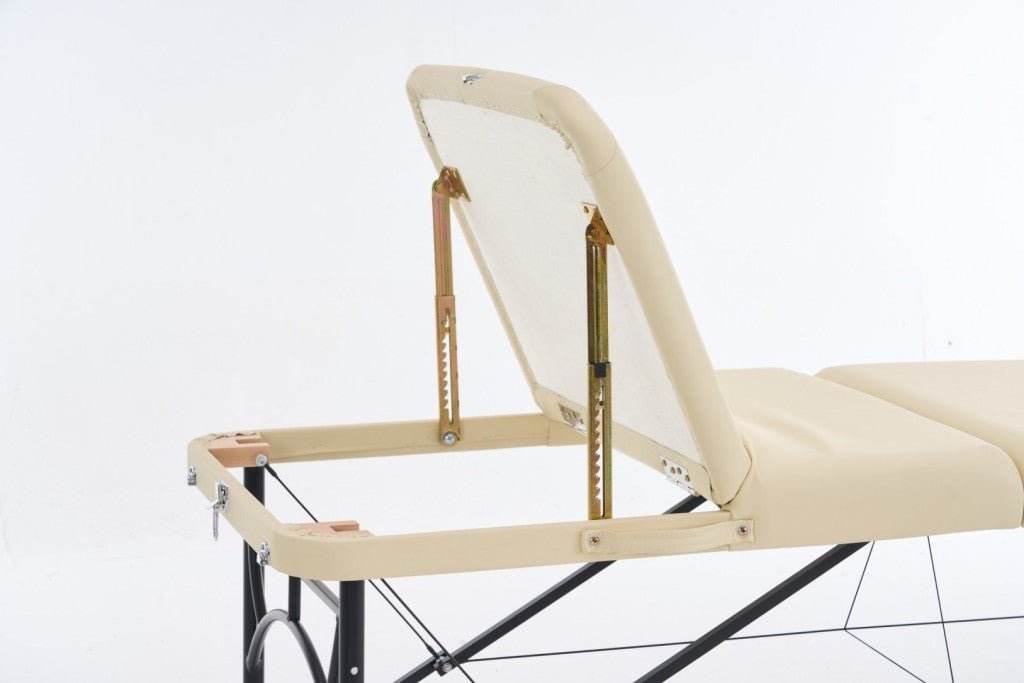 Geenlife 3-Section Aluminum Portable Massage Table - Lightweight & Adjustable (Black/Cream) for Professional Massage Therapists, Home Use & Spa Treatments - Model MTA131