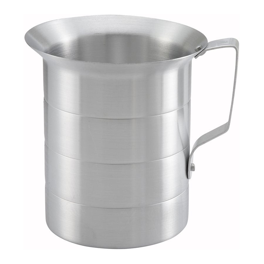 Winco 4 Quart Stainless Steel Baker's Measuring Cup with Metric Measurements - Perfect for Baking, Cooking & Meal Prep