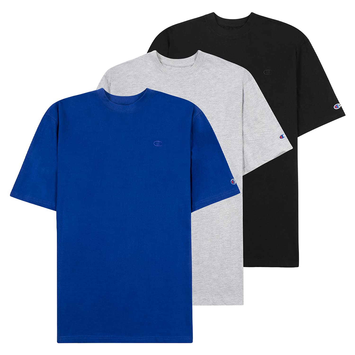 Champion Big and Tall T-Shirts for Men - 3 Pack 100% Cotton Comfort Fit Crew Neck Tees | Casual Wear, Workout & Lounge