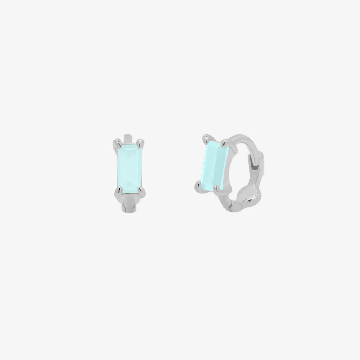 Baguette Gemstone Huggie Earrings for Women - Dainty & Elegant Hoop Earrings for Everyday Wear & Special Occasions