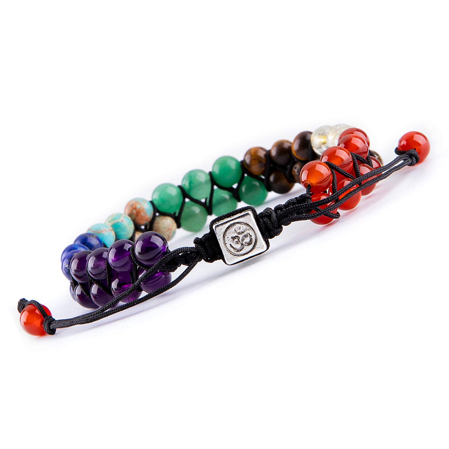 8mm Natural Lava Rock Stone Bracelet for Men - 3 Layer Healing Crystal Essential Oil Diffuser Beads, Chakra Balancing Yoga Meditation Anxiety Relief Gemstone Bracelet - Perfect for Spiritual Healing, Aromatherapy & Energy Cleansing