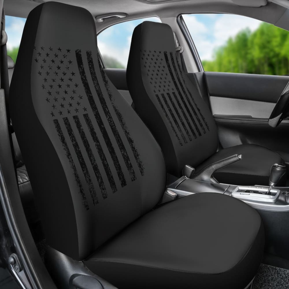 American Flag Patriotic Black Car Seat Covers - Durable USA-Themed Auto Accessories for Trucks, SUVs & Sedans - Perfect for 4th of July, Veterans Day & Patriotic Events