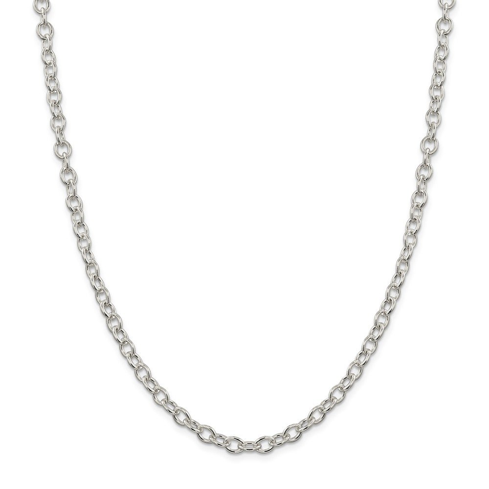 5.75mm Oval Cable Chain Necklace - 925 Sterling Silver with Lobster Clasp for Women | Elegant Layering Jewelry for Everyday Wear & Special Occasions