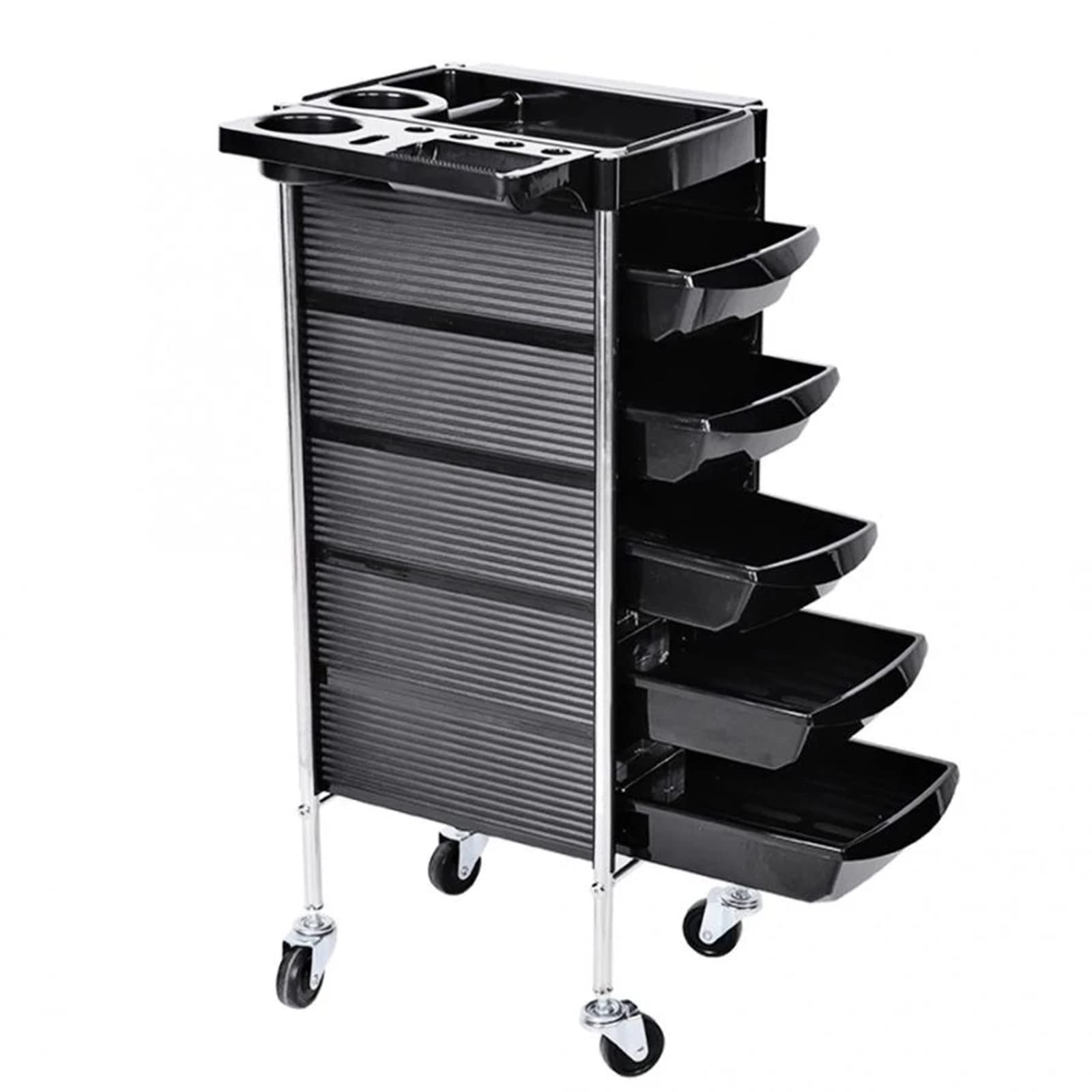 Professional Salon Rolling Trolley Cart with 5 Drawers & 4 Wheels - Hairdresser Storage Organizer, Barber Station Mobile Tool Cart for Styling Tools & Accessories | Perfect for Salon, Home Hair Care & Professional Barber Shops