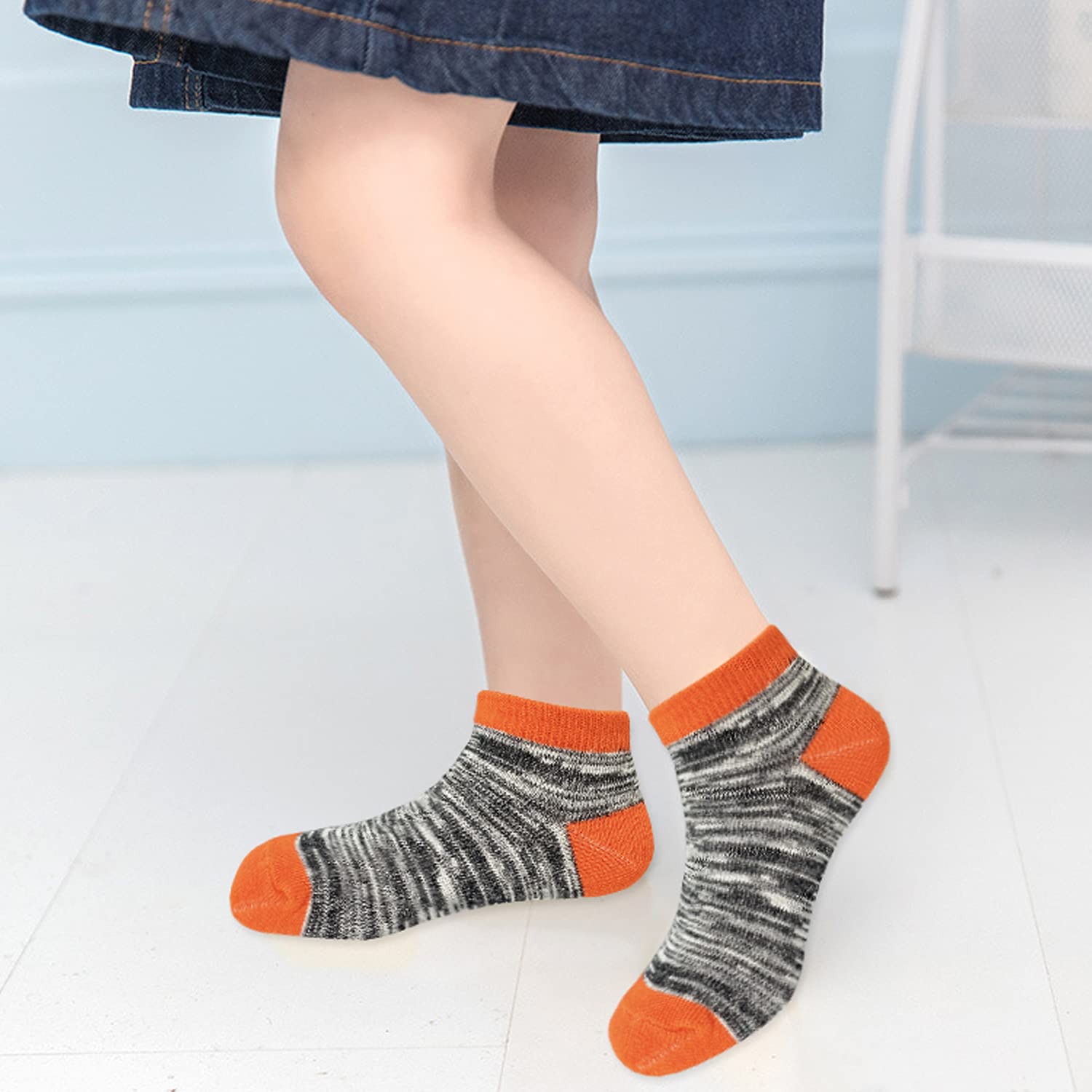 15 Pairs Kids Low Cut Socks - Half Cushion Breathable Sport Ankle Socks for Boys & Girls - Perfect for Running, Soccer, Basketball & School Activities