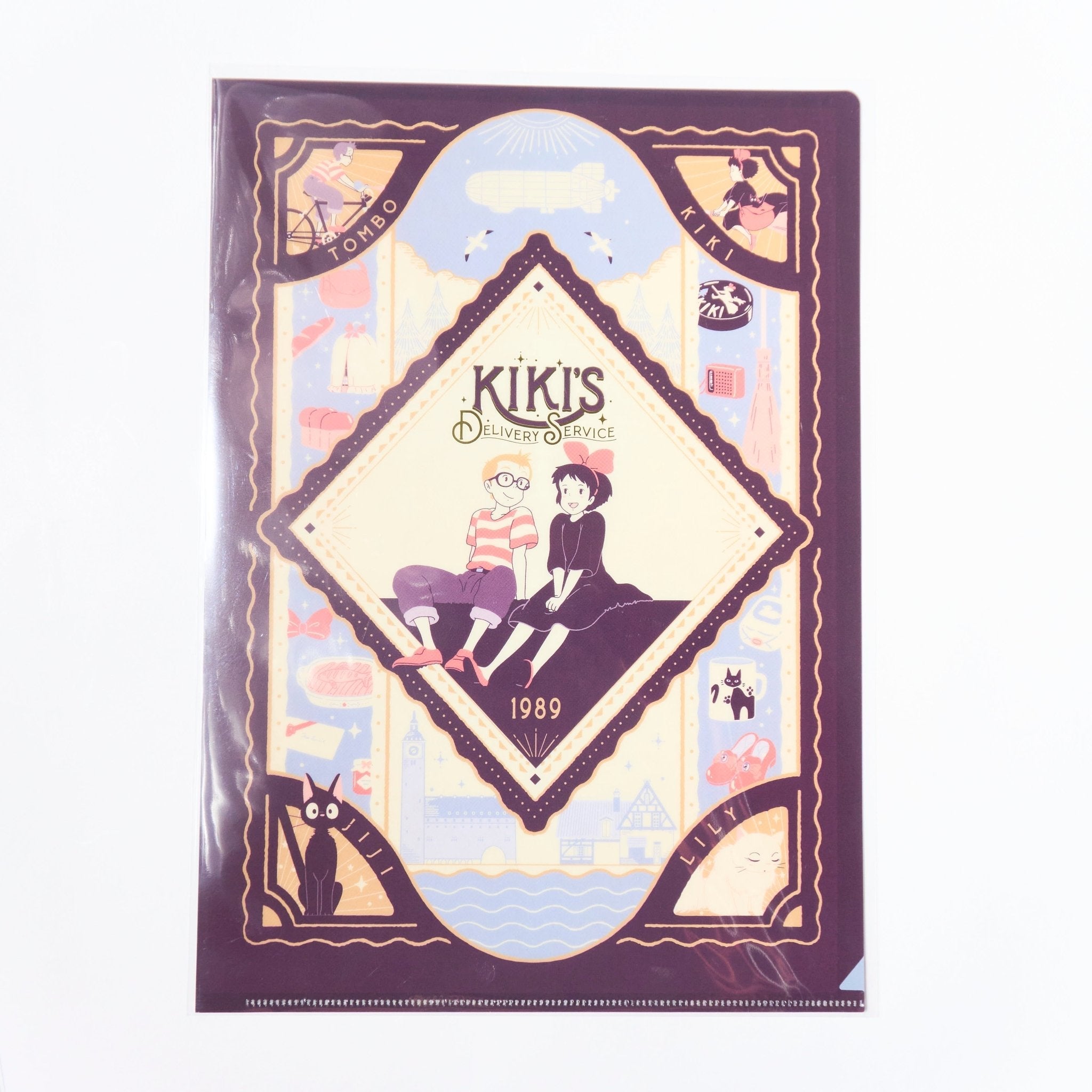 Studio Ghibli Retro Frame A4 Clear File Folder - Anime Document Organizer for School, Office & Art Collection | Spirited Away, My Neighbor Totoro, Howl's Moving Castle