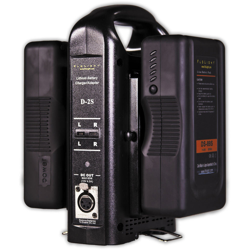 FloLight 89Wh V Mount Dual Battery & Charger Kit for DSLR Cameras - Professional Photography & Videography Power Solution