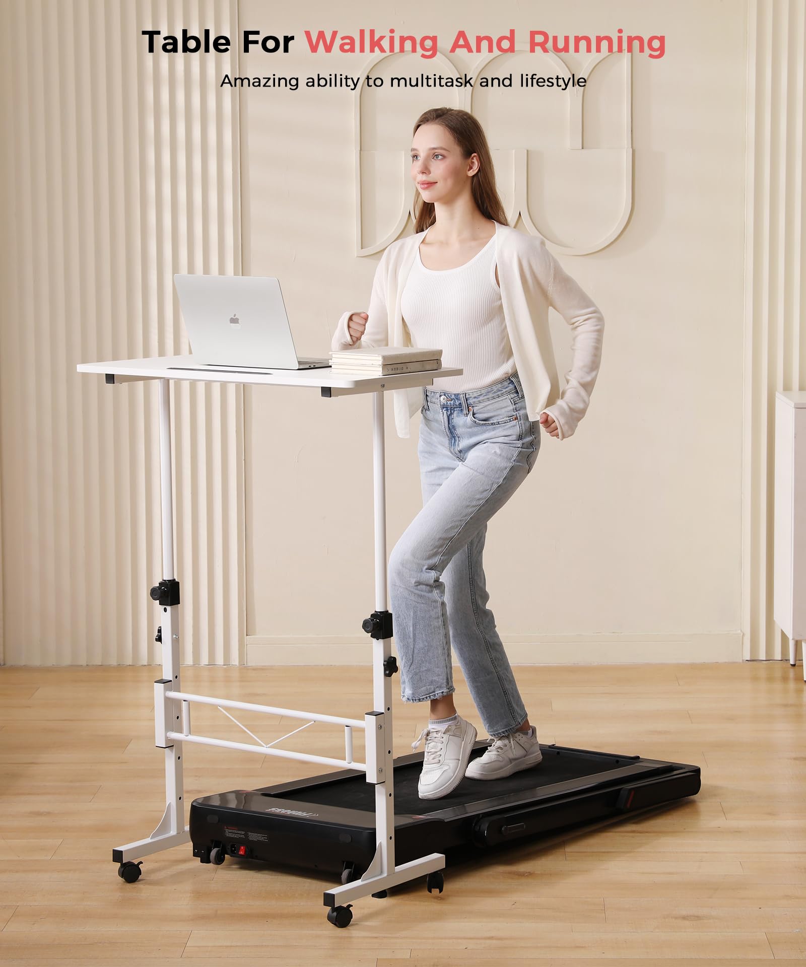 Adjustable Height Standing Desk with Wheels - 16