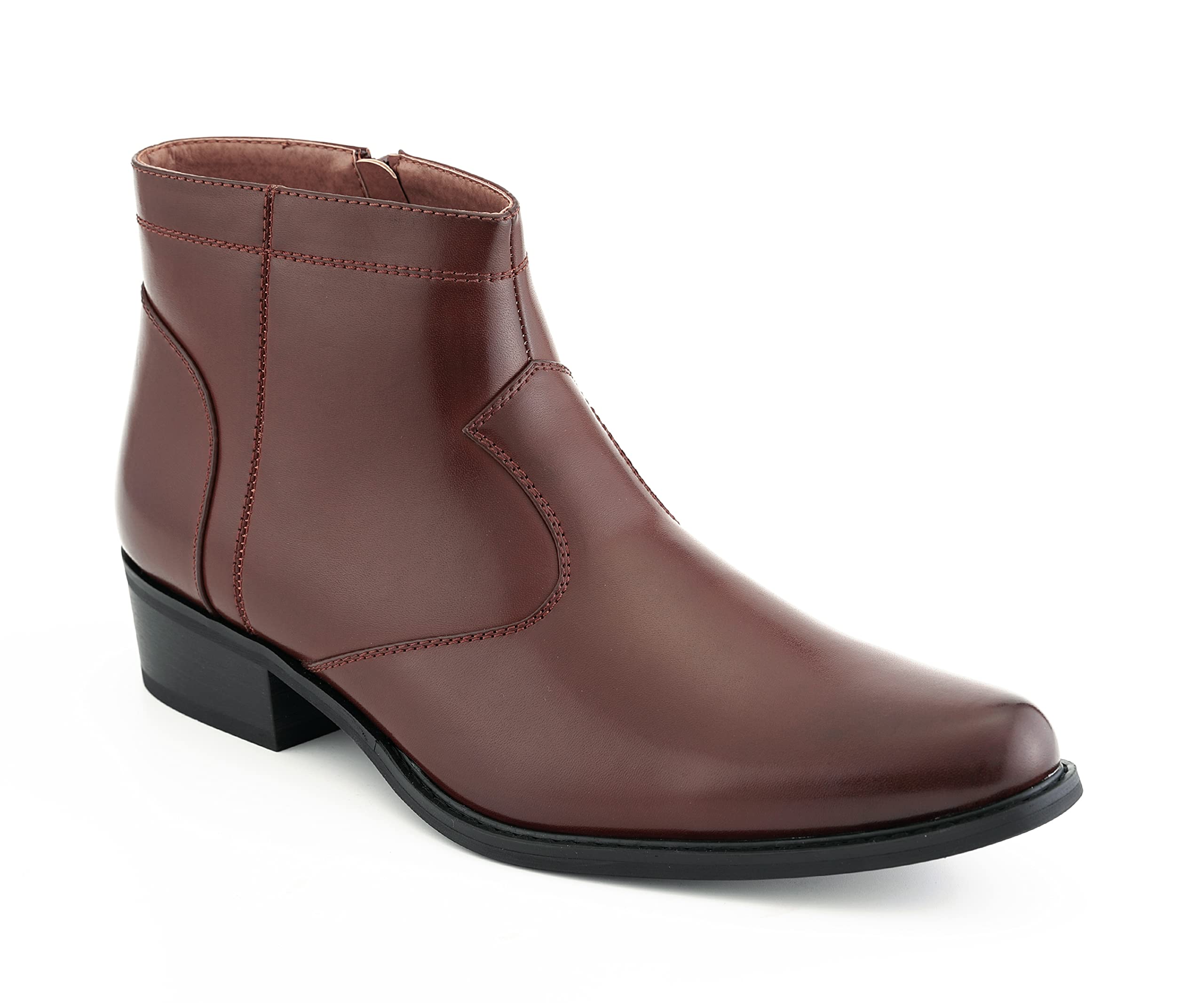 Amali Rancho Men's Western Cowboy Boots - Stylish Wingtip High Rise Boots in Manmade Leather - Perfect for Rodeo, Country Music Festivals & Casual Wear