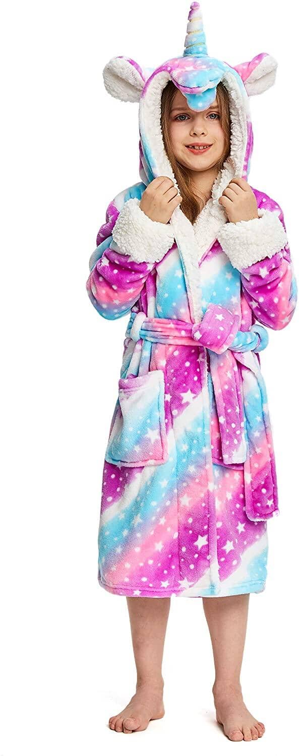 Soft & Cozy Princess Unicorn Bathrobe for Kids - Fast Priority Shipping - Perfect for Birthday Gifts, Spa Days & Bedtime Comfort
