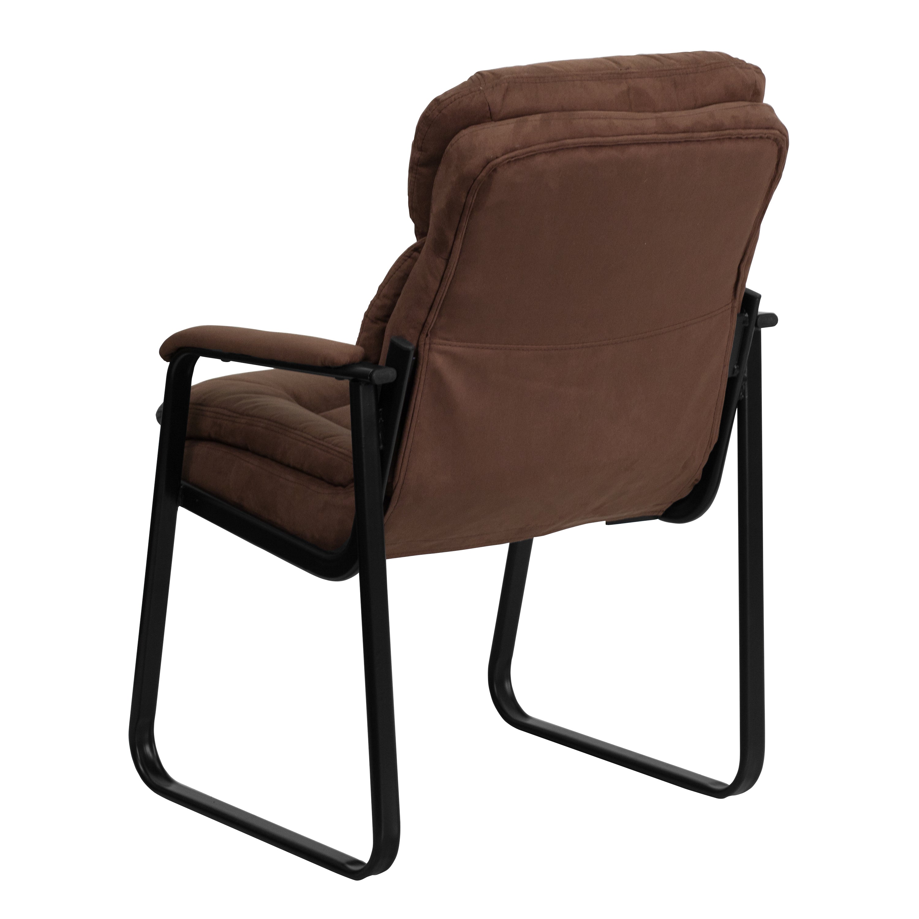 Premium FLASH Microfiber Executive Office Chair with Lumbar Support & Sled Base - Ergonomic Reception Chair for Home & Business Use