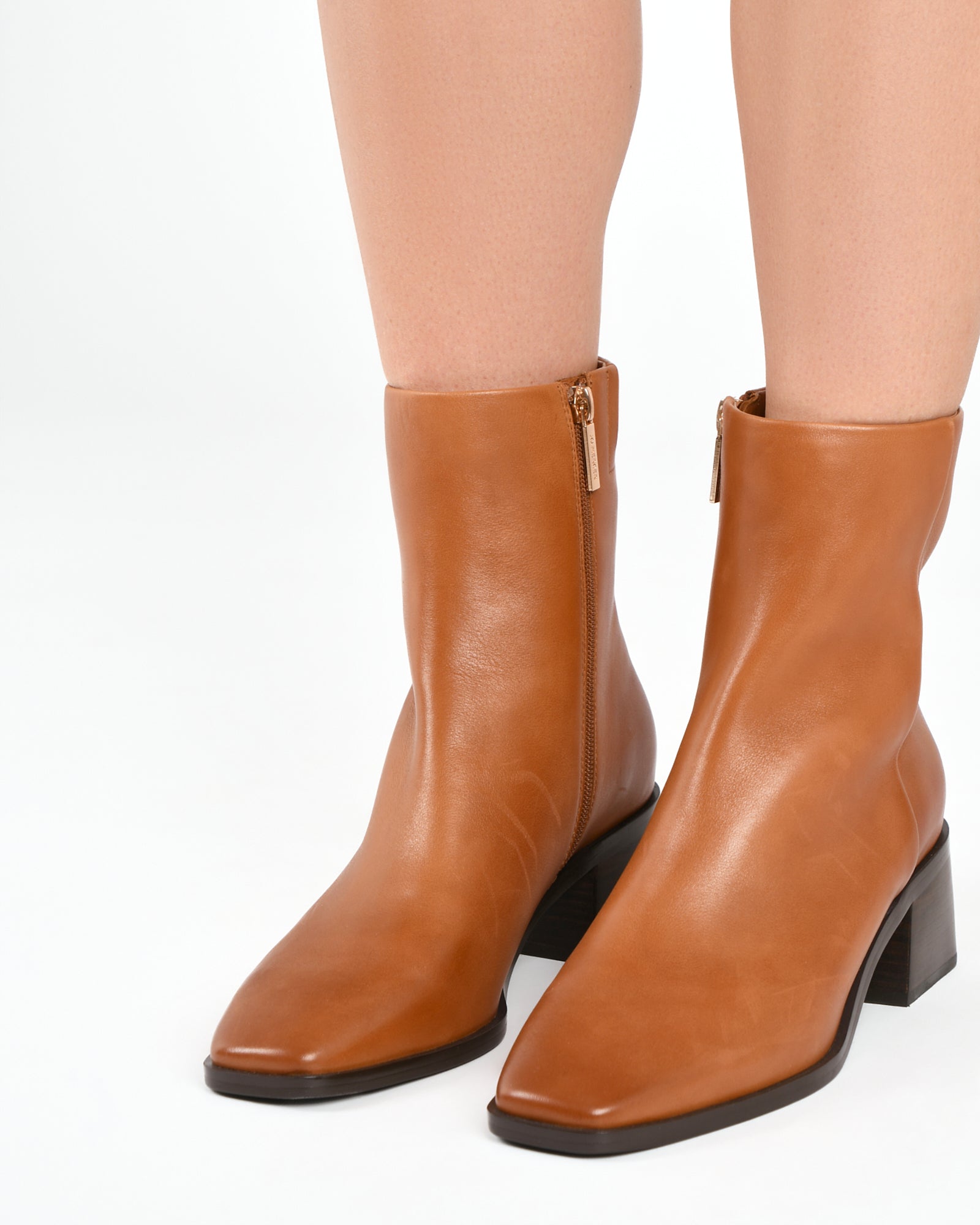QUADE Mid Ankle Boots for Women - Genuine Leather in True Tan - Stylish & Comfortable for Casual Outfits, Work & Fall Fashion