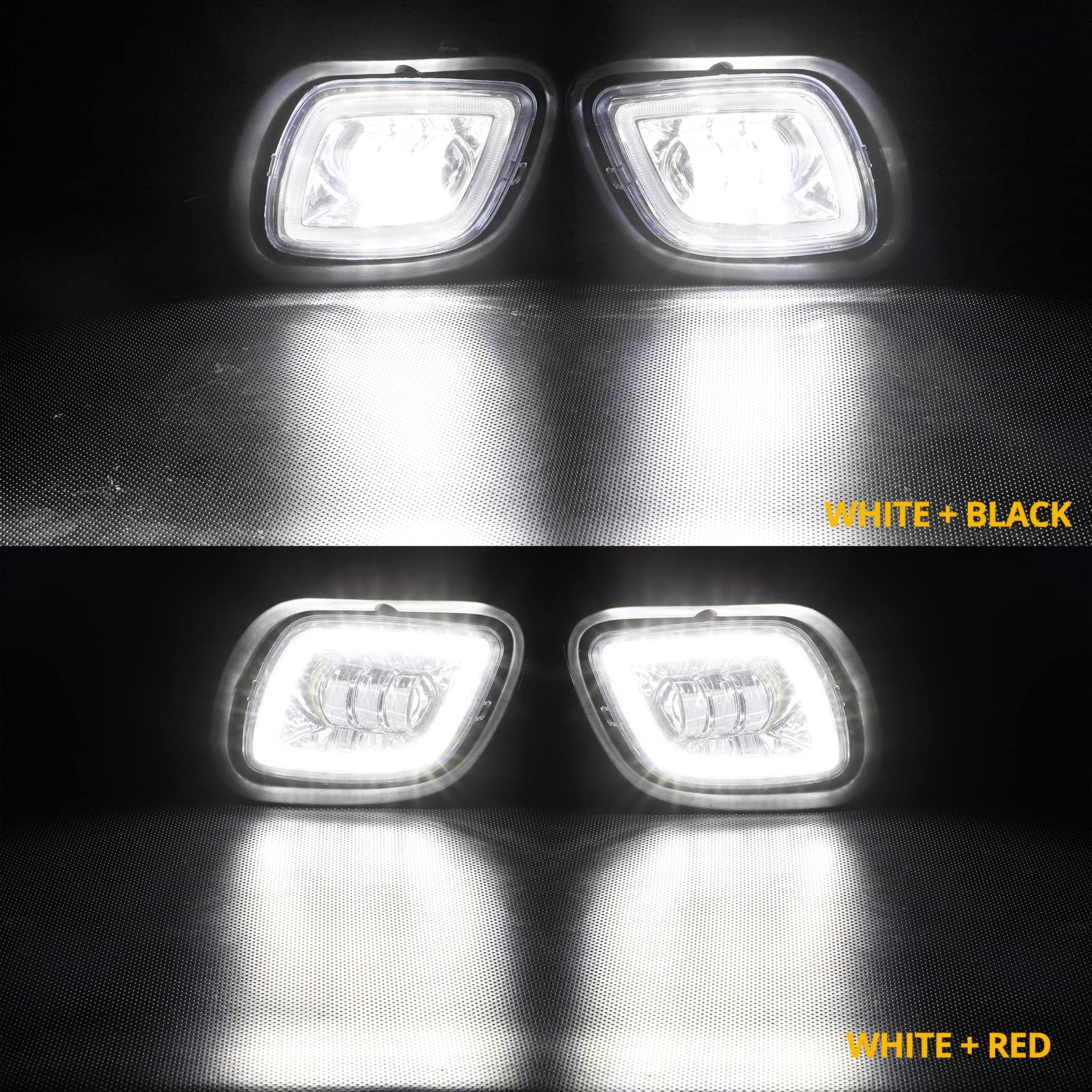 Partsam Pair LED Fog Lights with Halo Ring for Freightliner Cascadia 2008-2017 - Clear Lens, White Light, 12V Plug & Play - Perfect for Night Driving and Enhanced Road Visibility