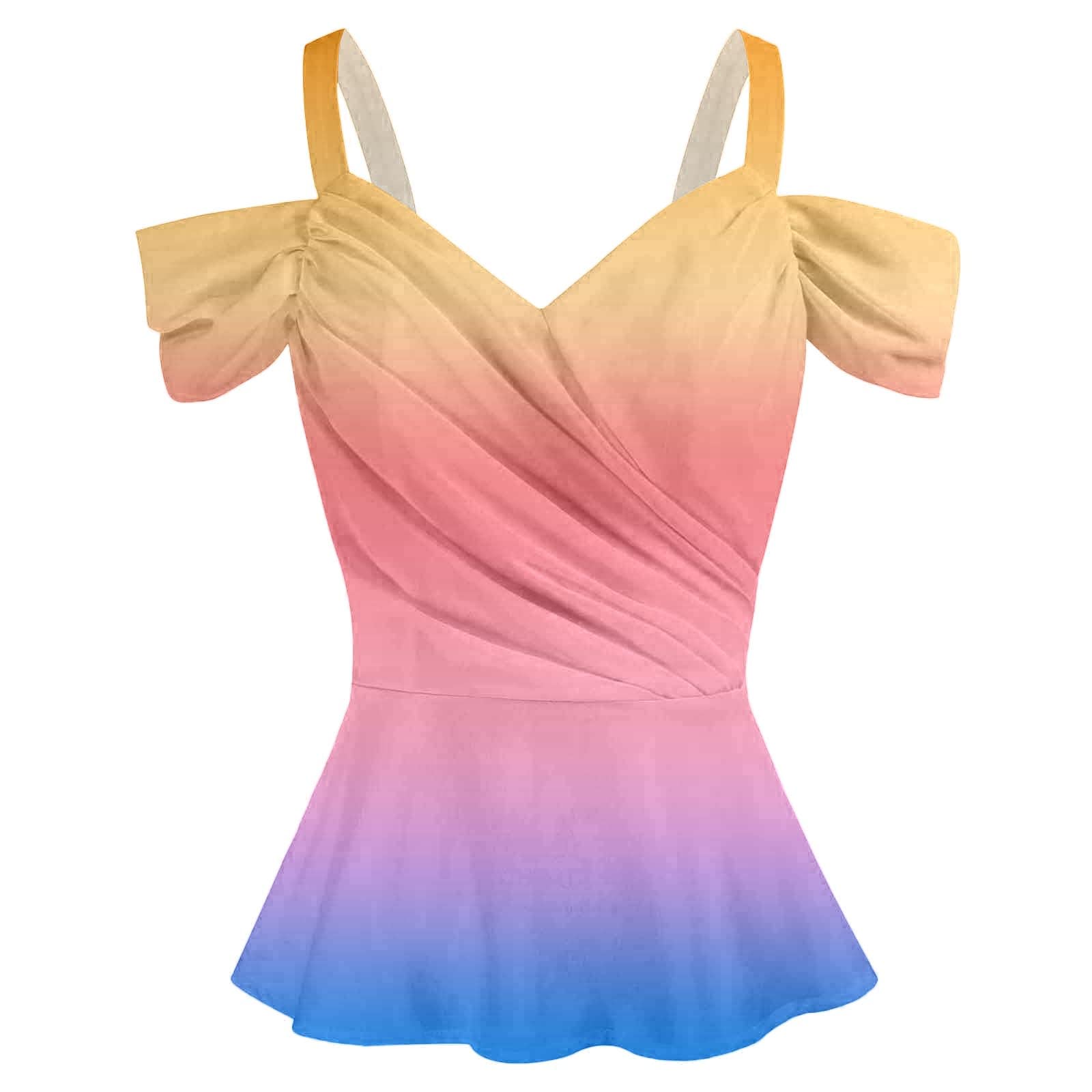Oversized T-Shirts for Women - Color Block Short Sleeve V-Neck Casual Tees | Summer Fashion, Lounge Wear & Everyday Comfort