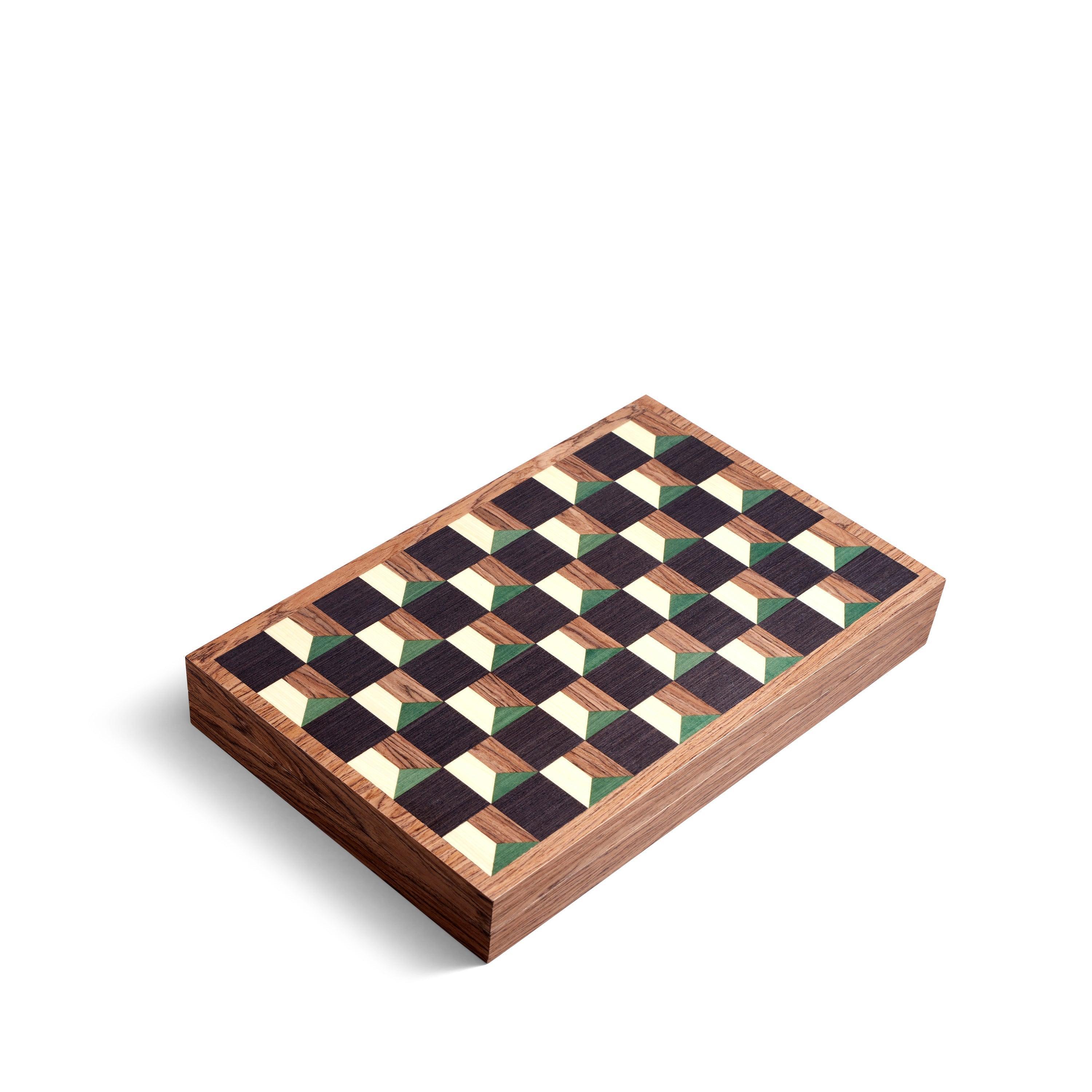 Premium Matis Backgammon Set - Classic Wooden Board Game with 30 Checkers, 4 Dice & Doubling Cube - Perfect for Family Game Nights, Travel & Gifts