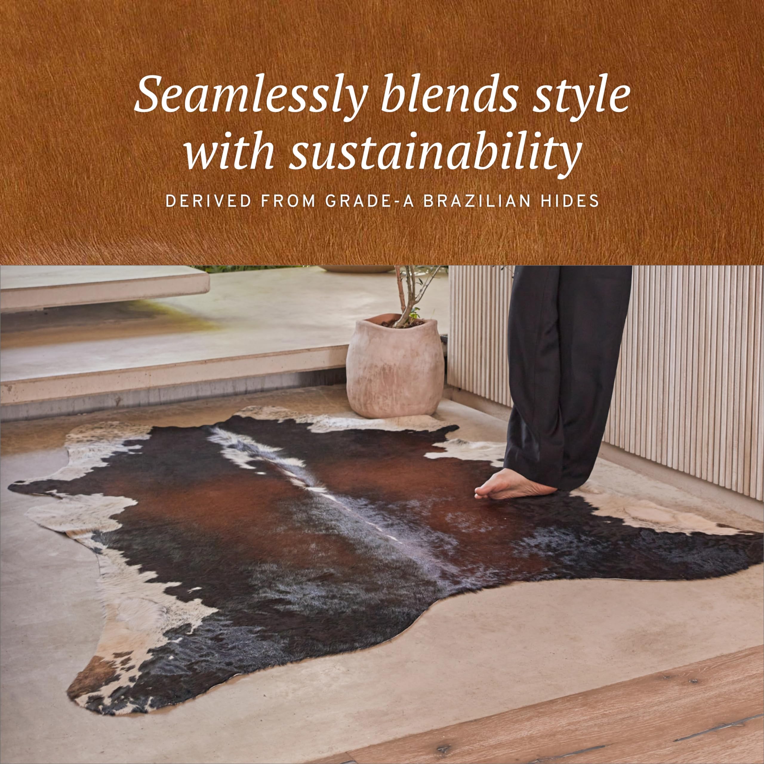 Premium Hereford Cowhide Rug - Natural Cow Hide Leather Area Rug for Living Room, Bedroom & Office Decor | XL Size, Durable & Stylish Home Accent