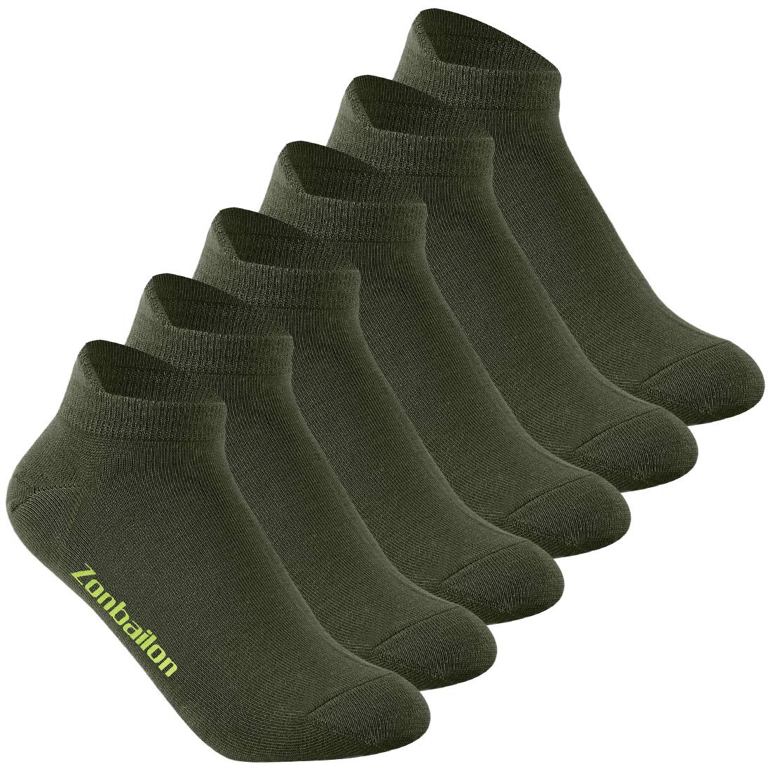 **ZONBAILON 6-Pack Men's Athletic Ankle Socks - Low Cut Running Socks with Thick Cushion, Breathable & Comfortable for Sports, Gym, and Daily Wear**