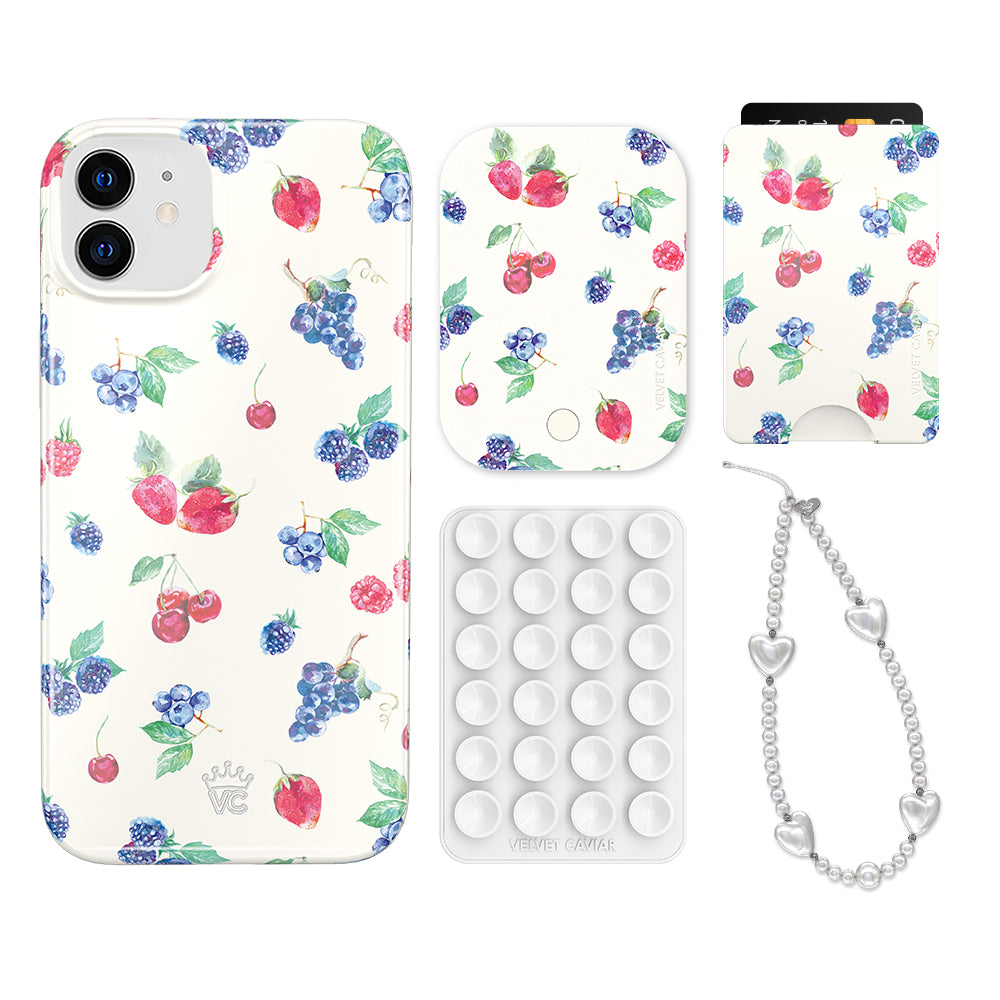 Berry Baby iPhone Case with Wallet - Slim Protective Phone Cover for iPhone 13/14/15 Pro Max - Perfect for Women, Girls & Teens - Ideal for Daily Use, Travel & Shopping
