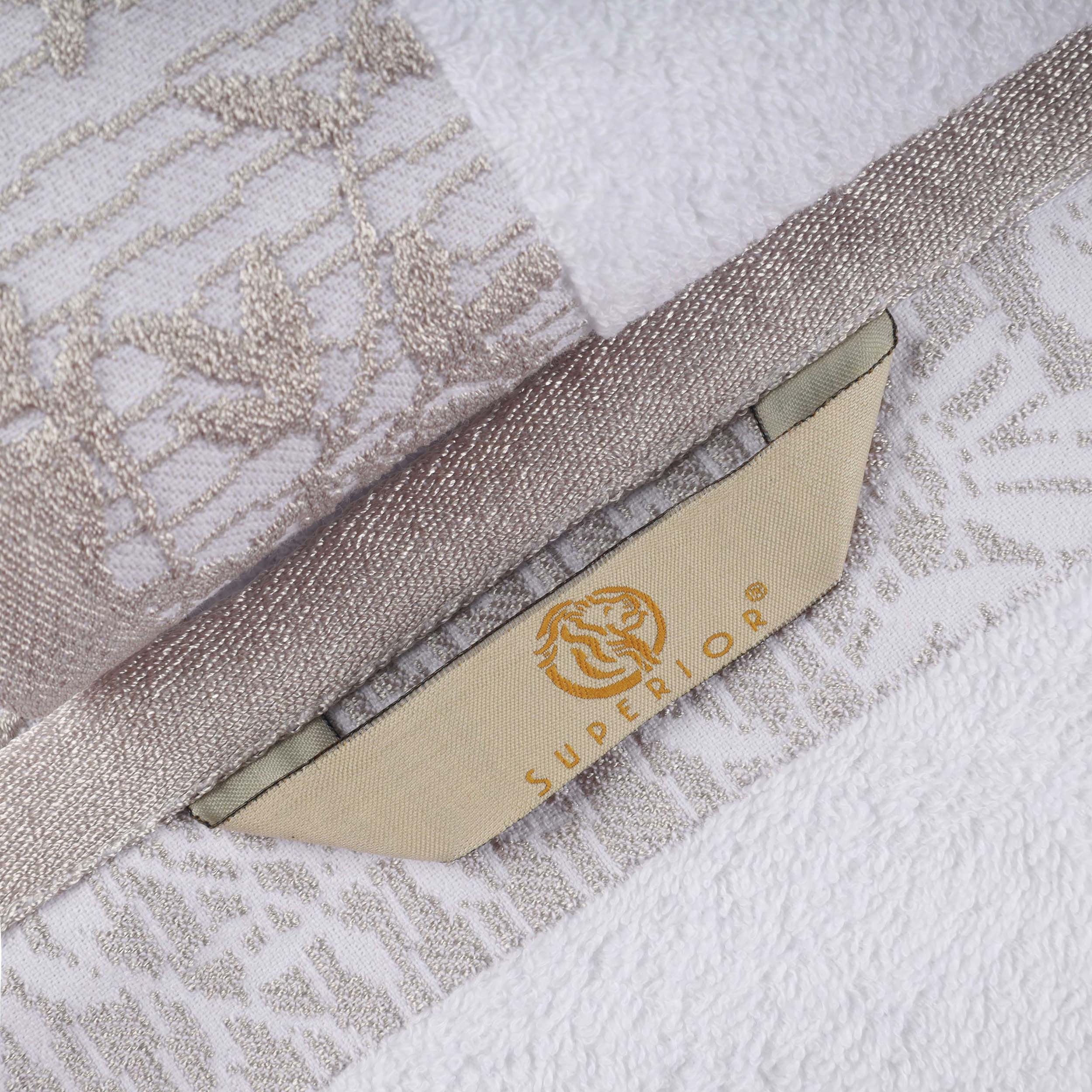 Premium Wisteria Cotton Floral Embroidered Jacquard Border Bath Towel Set of 2 - Soft Absorbent Luxury Towels for Spa, Bathroom & Guest Use