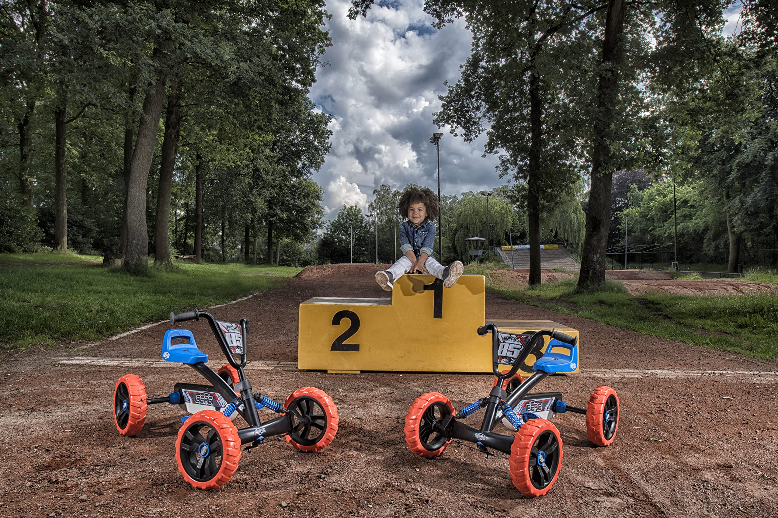 BERG Buzzy Nitro Pedal Go Kart with Soundbox - Kids Ride-On Toy for Ages 2-5 | 4-Wheel Stable Outdoor Pedal Car with EVA Tires | Safe Fun for Boys & Girls | Perfect for Backyard Play, Birthday Gifts & Outdoor Family Activities