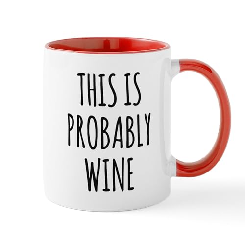 White/Red Inside - This Is Probably Wine Mug Mugs