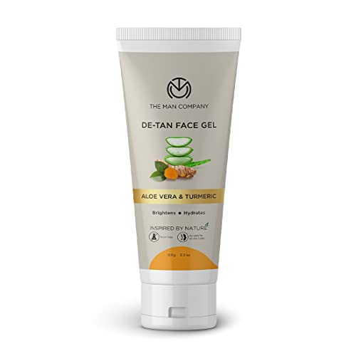 The Man Company De Tan Face Gel for Men with Aloe Vera – 100ml | Brightens Skin, Removes Tan & Controls Oil | Non-Greasy Formula for All Skin Types | Perfect for Post-Sun Care & Daily Glow Routine