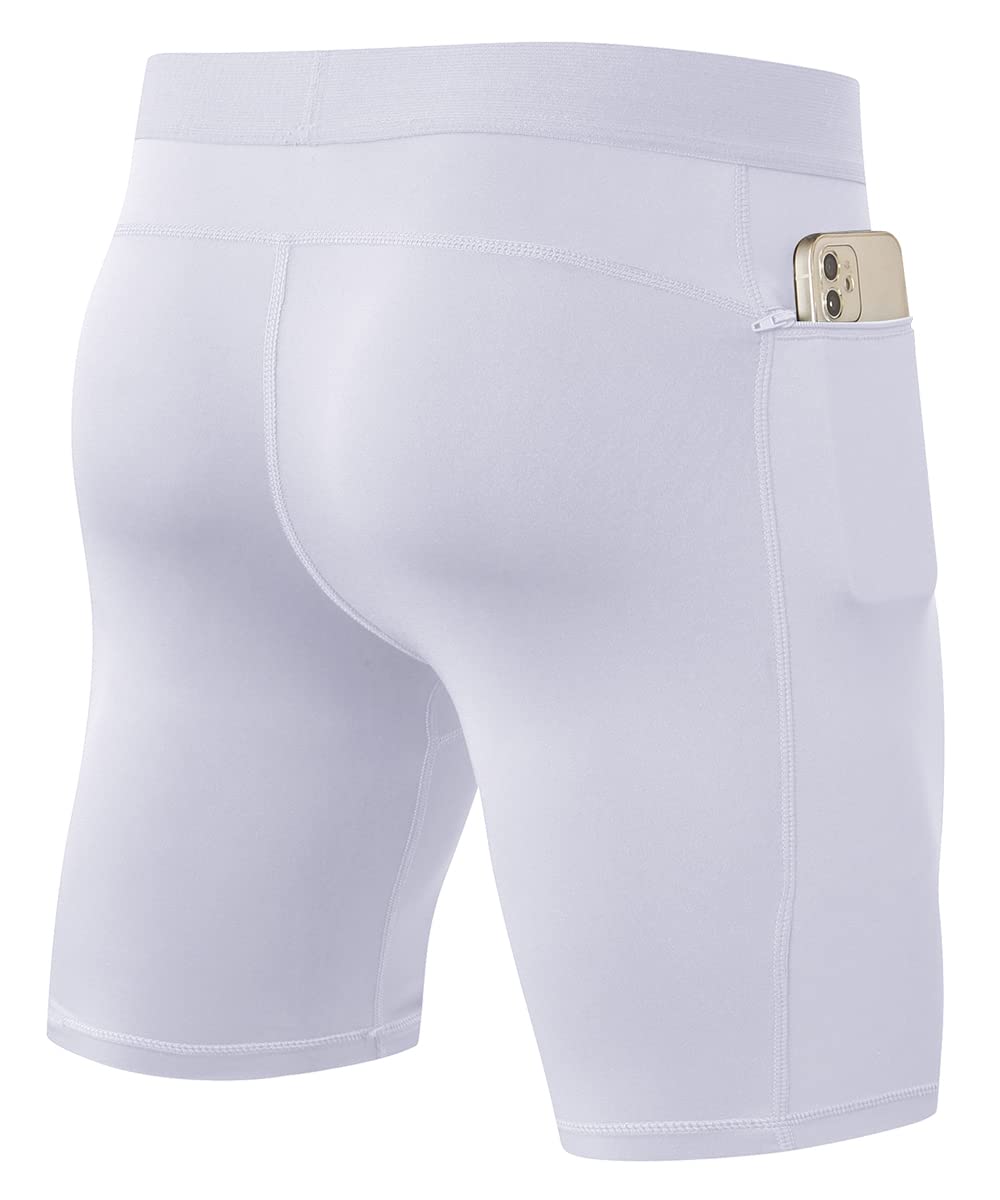 Men's Compression Shorts with Pockets - Breathable Running & Workout Shorts for Athletic Performance - Gym, Marathon & Sports Activities