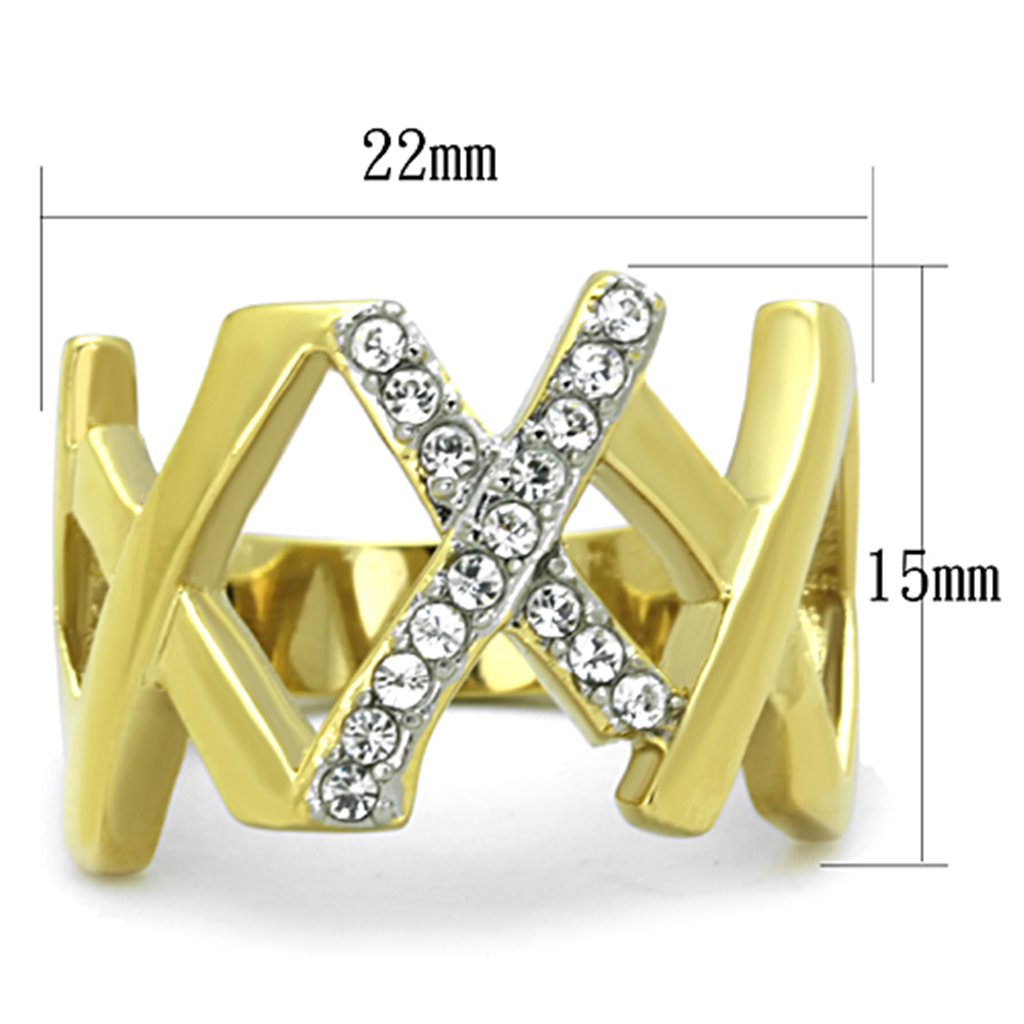14K Gold Plated Crystal Ring for Women - Size 5-10 | Elegant Jewelry Gift