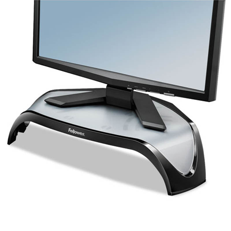 Smart Suites Corner Monitor Stand Riser - Black Ergonomic Laptop & Desktop Computer Stand for Home & Office Workspace Organization