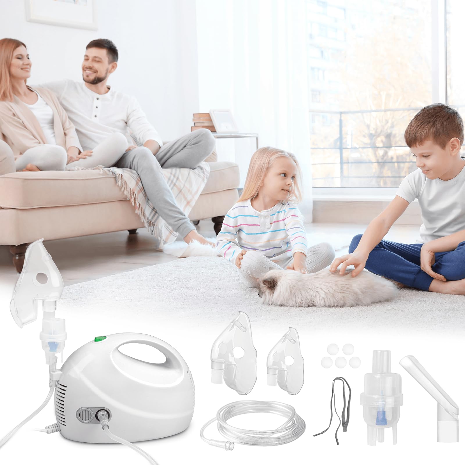 Model 4650 Compressor Nebulizer Machine - Portable & Powerful Breathing Treatment for Adults & Kids - Perfect for Asthma, Allergies & COPD Relief at Home or Travel