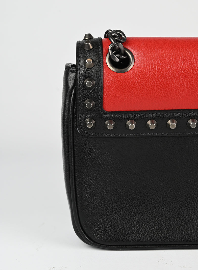 Prada Leather Handbag in Red & Black | Luxury Crossbody Bag for Women | Perfect for Work, Travel & Evening Events