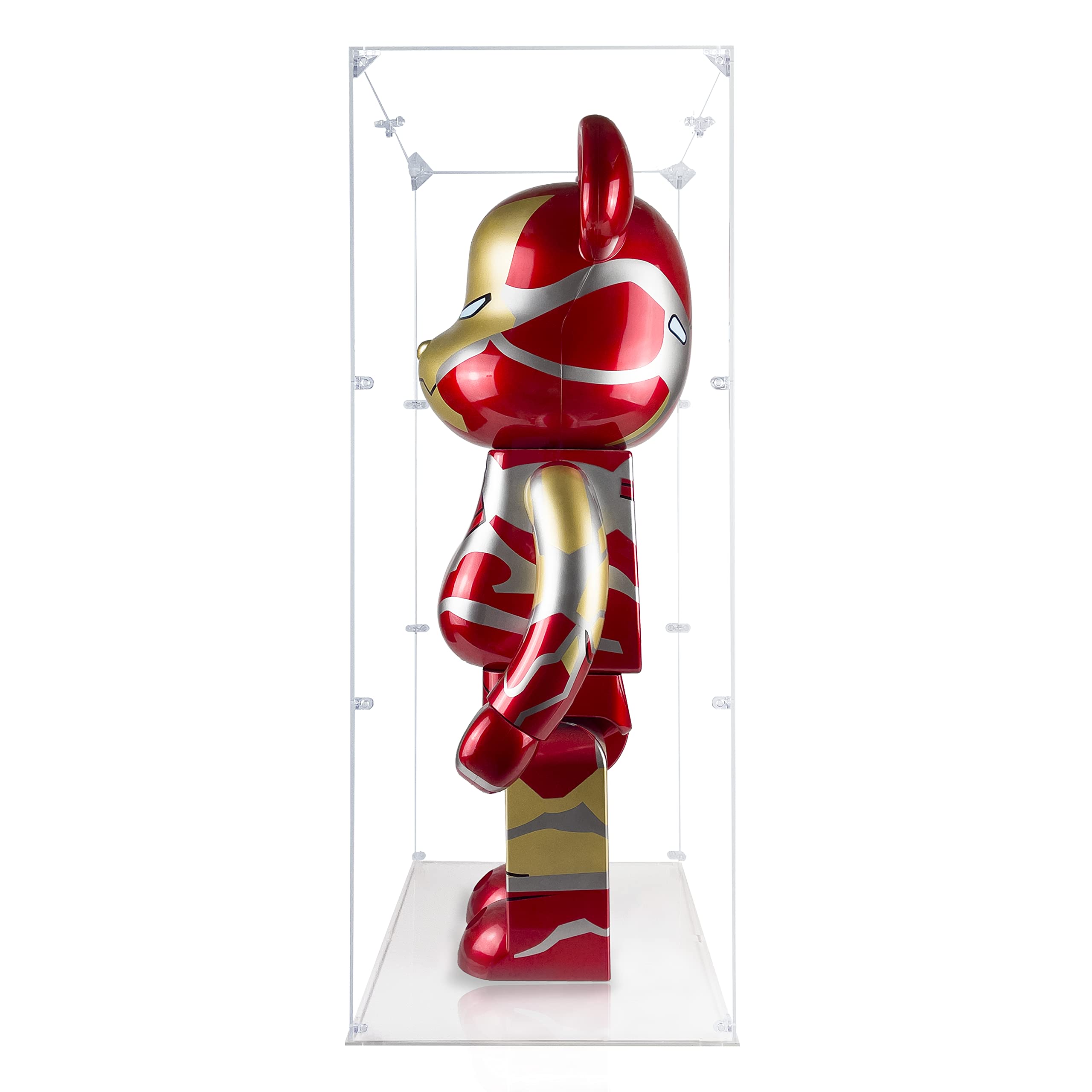 Acrylic Display Case for Bearbrick 1000% Figures - Clear Dustproof Showcase Box with Base | Perfect for Collectible Toy Protection & Home Decor Display