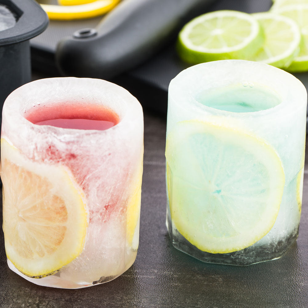 Premium Black Silicone Ice Mold Shot Glass - 4 Compartment Ice Cube Tray for Whiskey, Cocktails & Party Drinks - Perfect for Home Bars & Entertaining (1 Count)