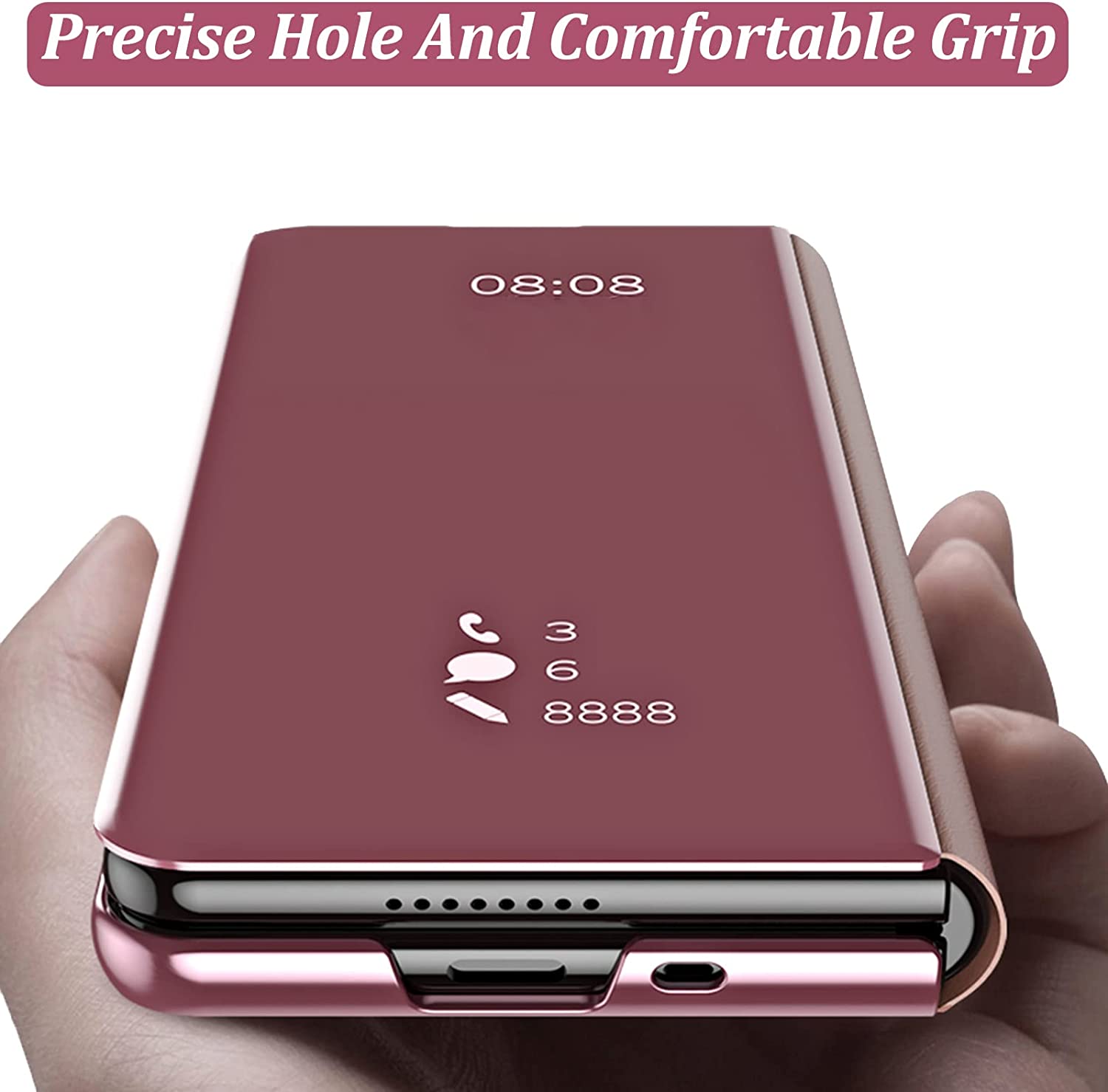 Samsung Galaxy Z Fold 4 Mirror Case - Full Protection Shockproof Cover with Built-in Stand | Perfect for Work, Travel & Everyday Use