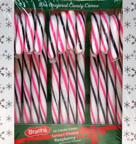 Brach's Raspberry Candy Canes - Classic Holiday Candy for Christmas Stockings, Gifts & Party Favors | Sweet Raspberry Flavor Candy Sticks for Baking, Decorating & Snacking