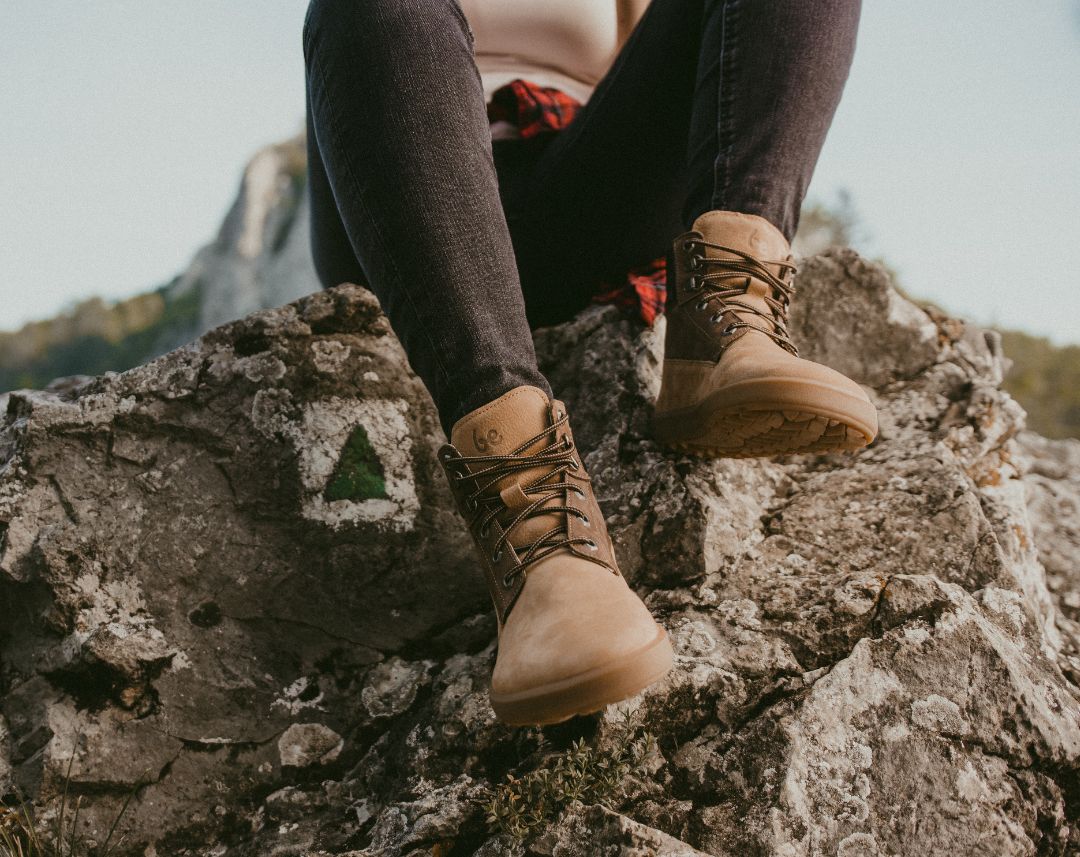 Barefoot Boots for Women & Men - Be Lenka Nevada Neo in Sand & Dark Brown | Minimalist Comfort for Hiking, Travel & Everyday Wear