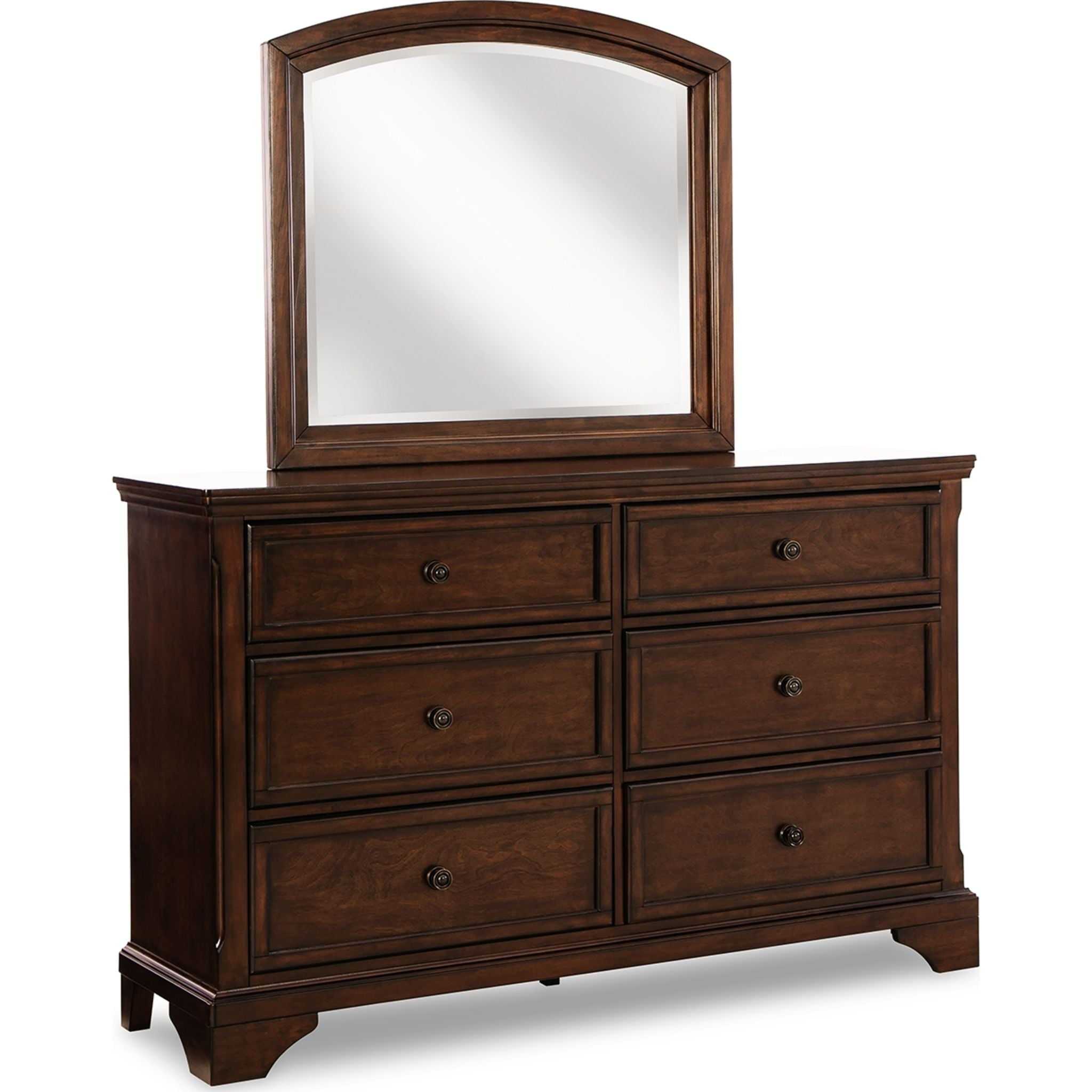 Brookbauer Rustic Brown Dresser with Mirror - Vintage Wooden Dresser for Bedroom, Living Room & Entryway Storage