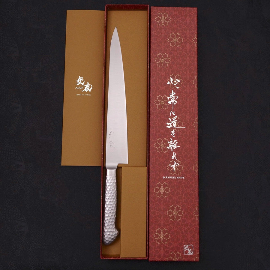 Premium VG-5 Sujihiki Knife 240mm - Japanese Slicing Knife with Polished Western Handle - Perfect for Sushi, Sashimi & Meat Carving