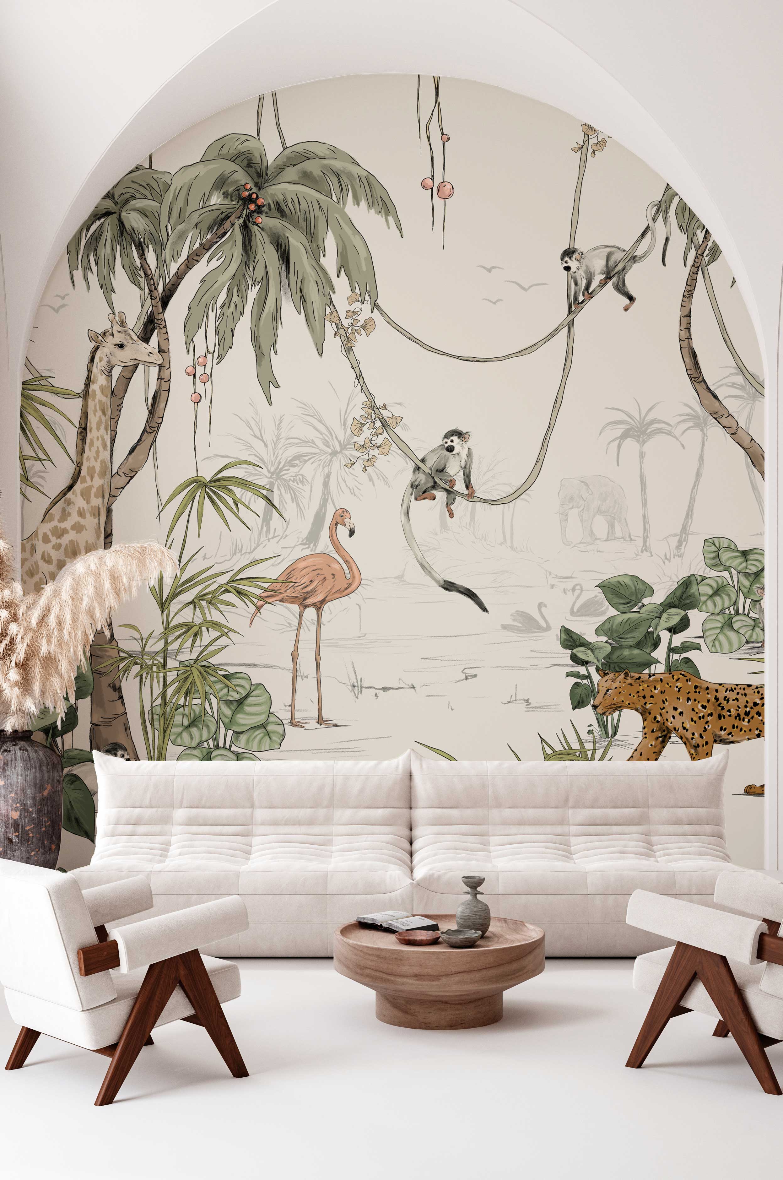 Jungle Wallpaper - Exotic Jungle Jazz Design for Home & Office Decor - Perfect for Living Rooms, Bedrooms, and Workspaces