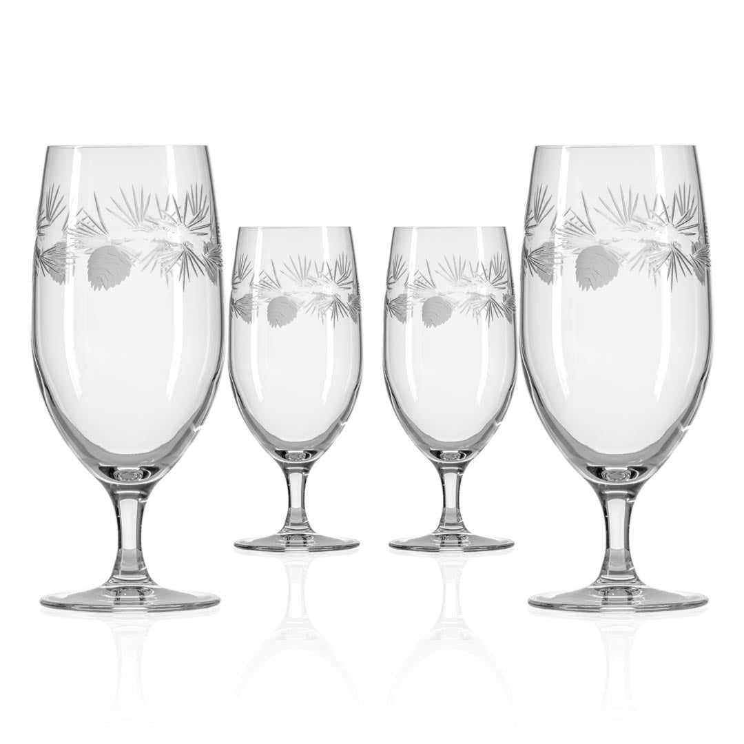 Icy Pine 16oz Footed Iced Tea Glasses - Set of 4 | Shatter-Resistant Glassware for Summer Drinks, Lemonade, and Cocktails | Perfect for Parties, BBQs, and Outdoor Gatherings