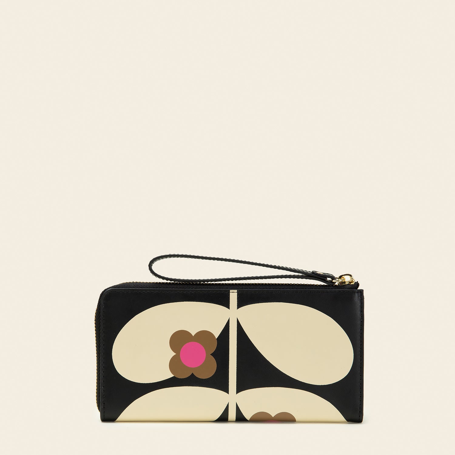 Carrie Long Zip Purse with Wild Rose Stem - Elegant Women's Wallet for Daily Use, Travel & Special Occasions