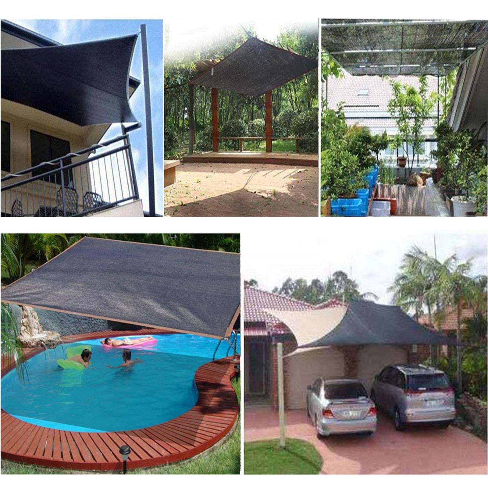 JKGHK 90% Sunblock Shade Cloth with Reinforced Taped Edges & Grommets - UV Protection Mesh Tarp for Outdoor, Garden, Balcony, Patio & Courtyard Shade | Perfect for Sun Protection, Plant Cover & Privacy Screens