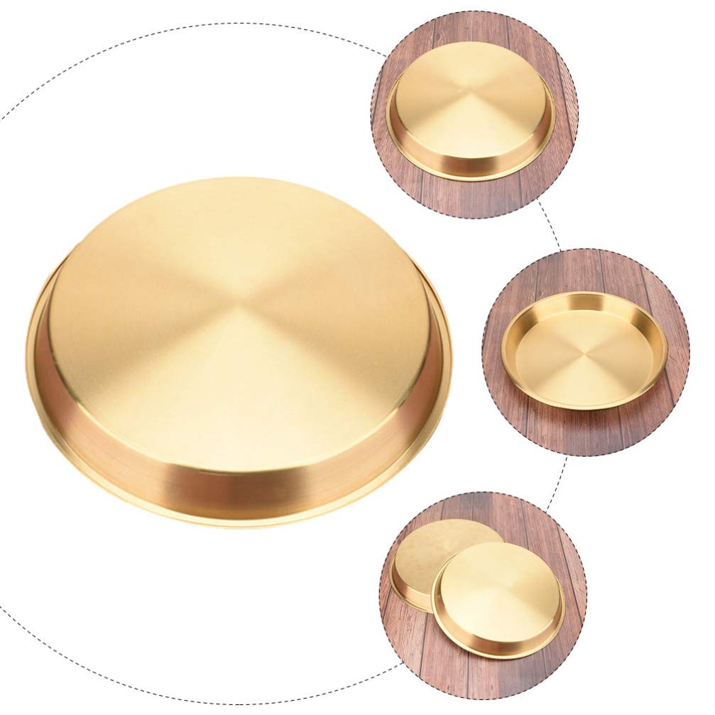 PRETYZOOM Copper Serving Tray - Elegant Food Plate for Fruits, Snacks, Desserts | Stylish Kitchen Tableware & Storage Container for Dining, Parties, and Home Decor
