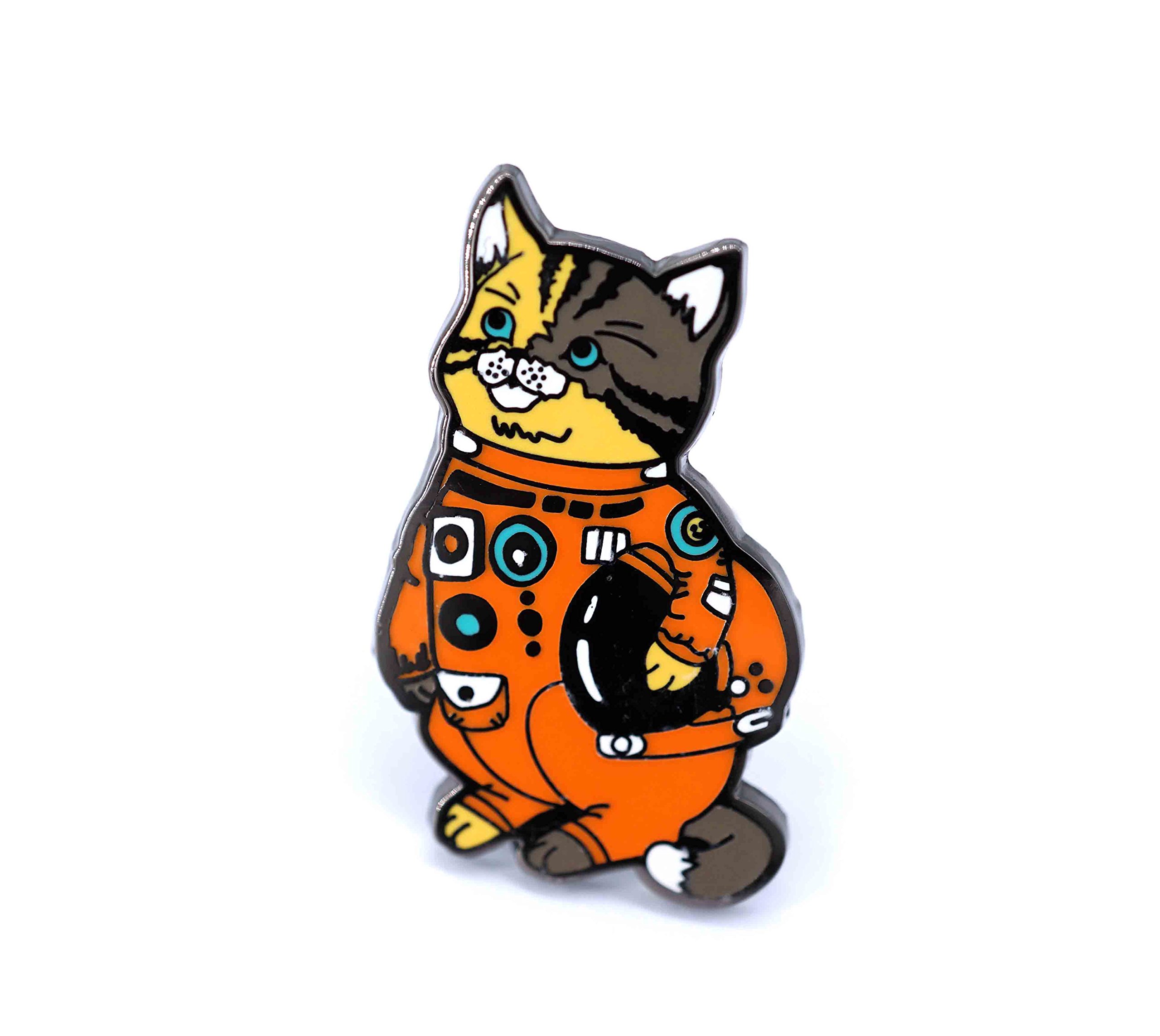 Astronaut Cat Enamel Pin - Cute Kitty in Space Suit Holding Helmet - Unique Collectible for Cat Lovers - Perfect for Backpacks, Jackets & Gifts
