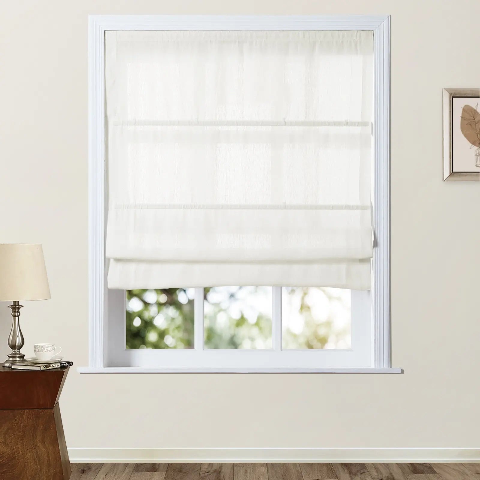 Premium Belgian Linen Cordless Roman Shades - Blackout Window Treatments for Bedroom & Living Room - Plus Size Custom Window Coverings