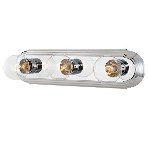 3-Light Chrome Bathroom Vanity Light Fixture - Modern LED Bathroom Lighting for Vanity Mirror - Perfect for Bathroom, Powder Room & Dressing Area Makeup Lighting