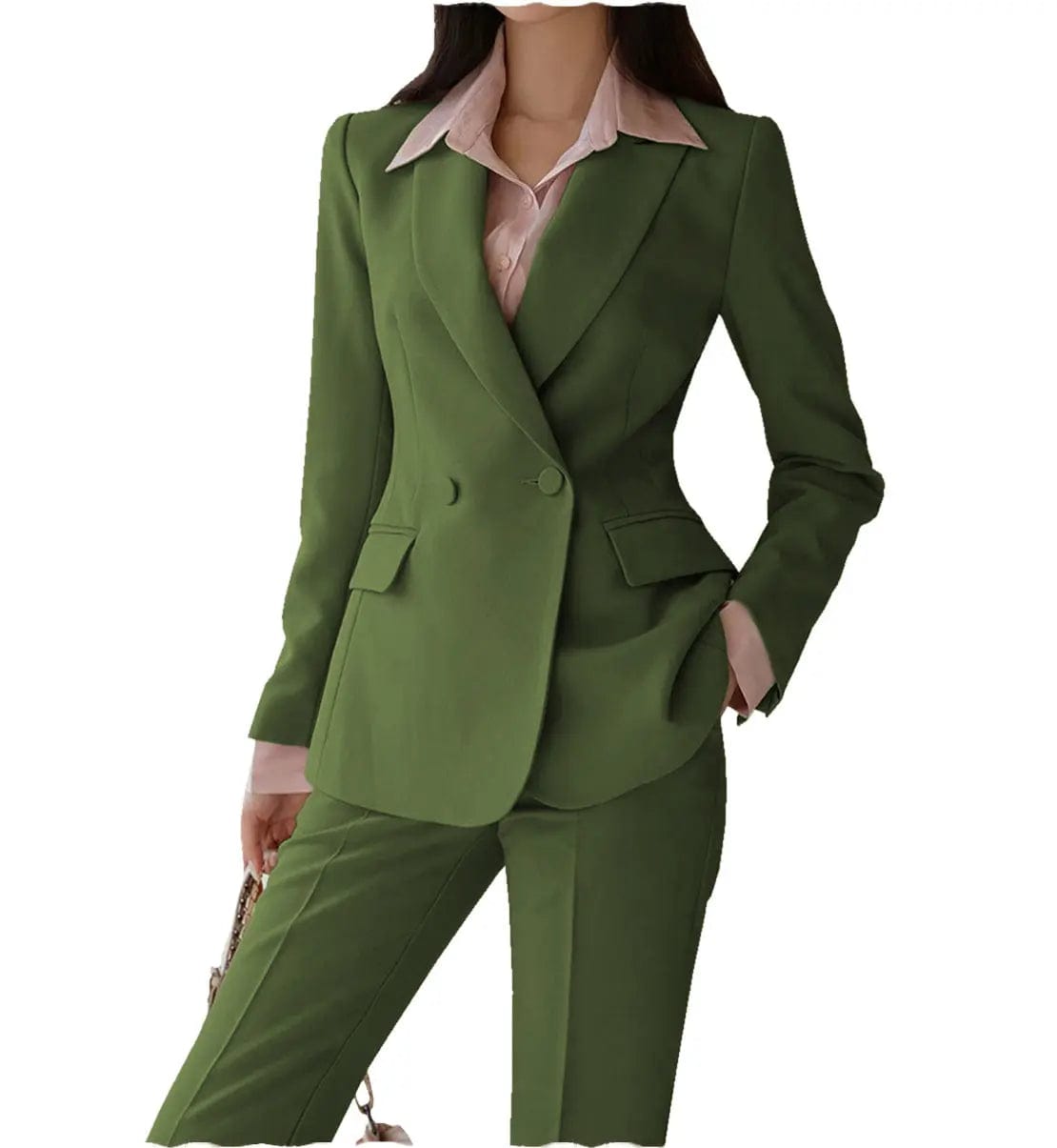 Women's 2-Piece Suit Set with Notch Lapel Blazer & Pants | Professional Office Wear & Business Attire for Work, Interviews & Formal Events