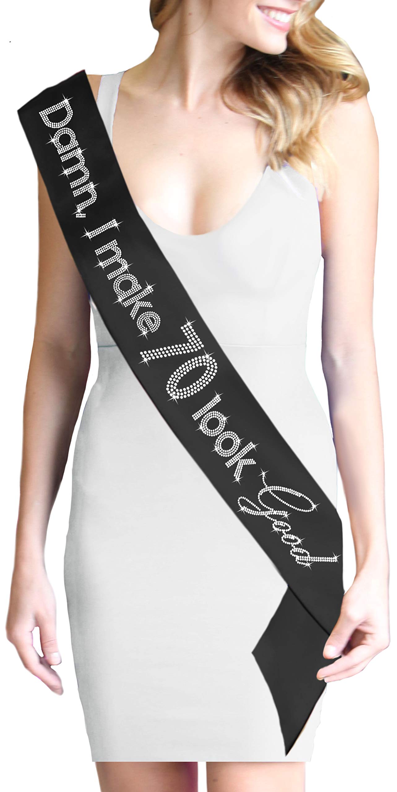 Rhinestone 70th Birthday Sash for Women - Sparkling Birthday Gift - Perfect for Milestone Celebrations & Party Decor