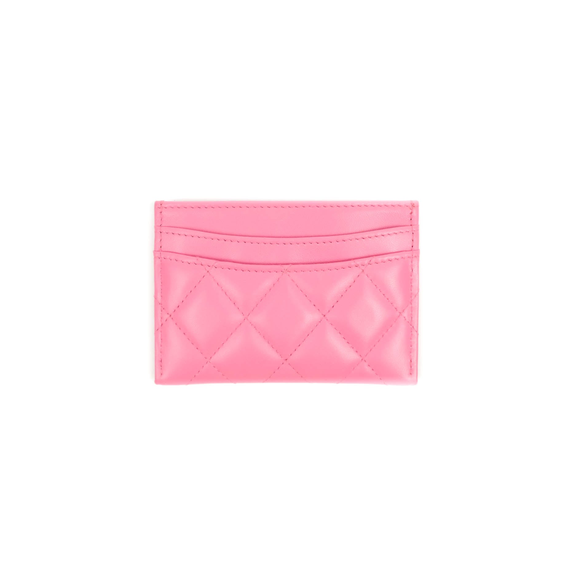 Chanel Classic Card Holder Pink Lambskin with Rainbow Hardware - Luxury Wallet for Women, Perfect for Everyday Use & Gift Giving
